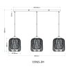 Globo Dichti Hanglamp Zandkleurig, 3-lichts