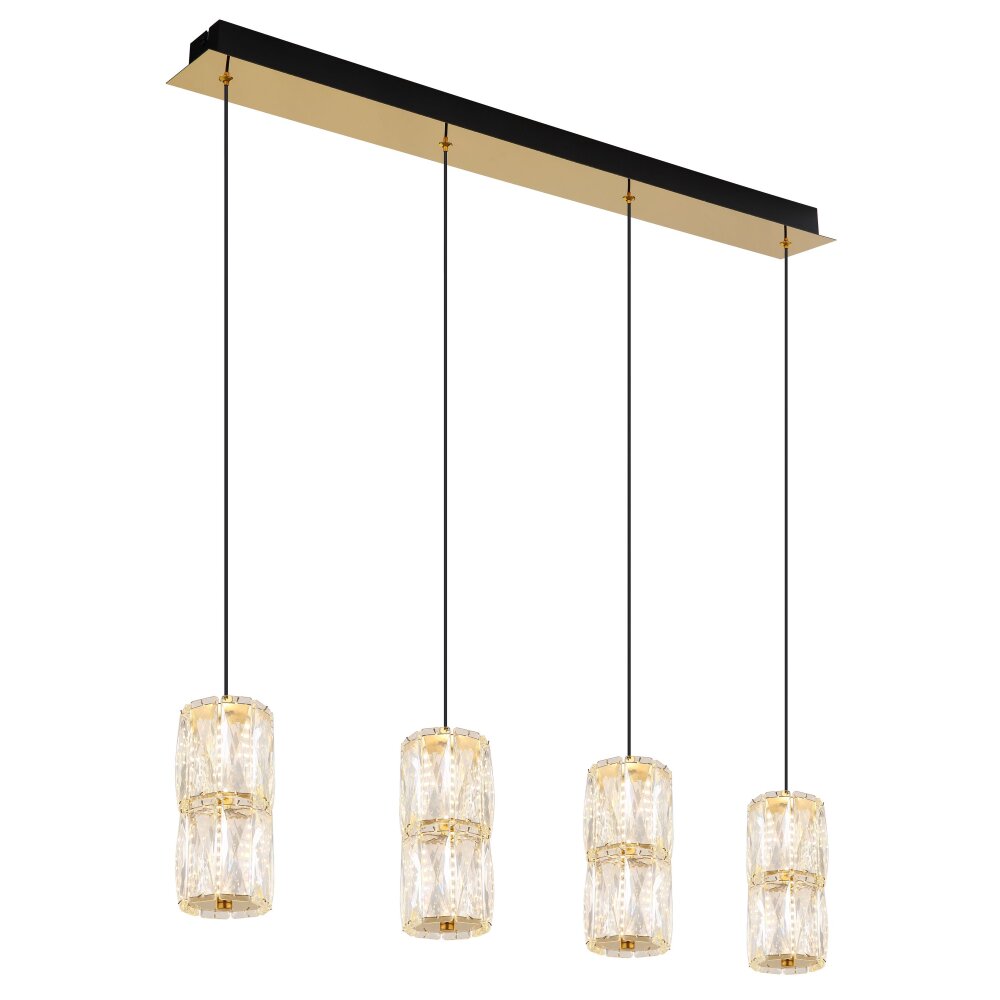 Globo Stefanie Hanglamp LED Goud, Zwart, 1-licht main product photo