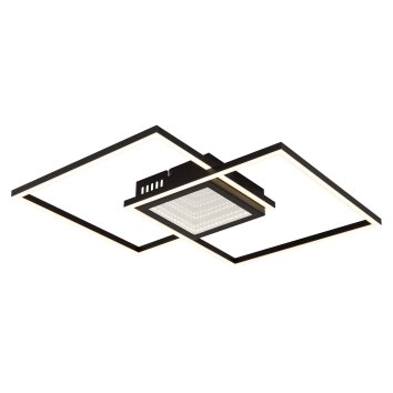 Globo Saunders Plafondlamp LED Zwart, 1-licht, Afstandsbediening
