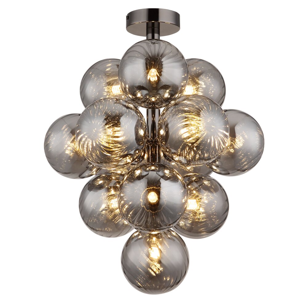 Globo Conor Plafondlamp Chroom, Zwart, 13-lichts main product photo