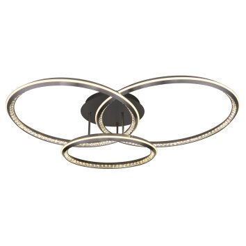 Globo Alaina Plafondlamp LED Grijs, 1-licht, Afstandsbediening