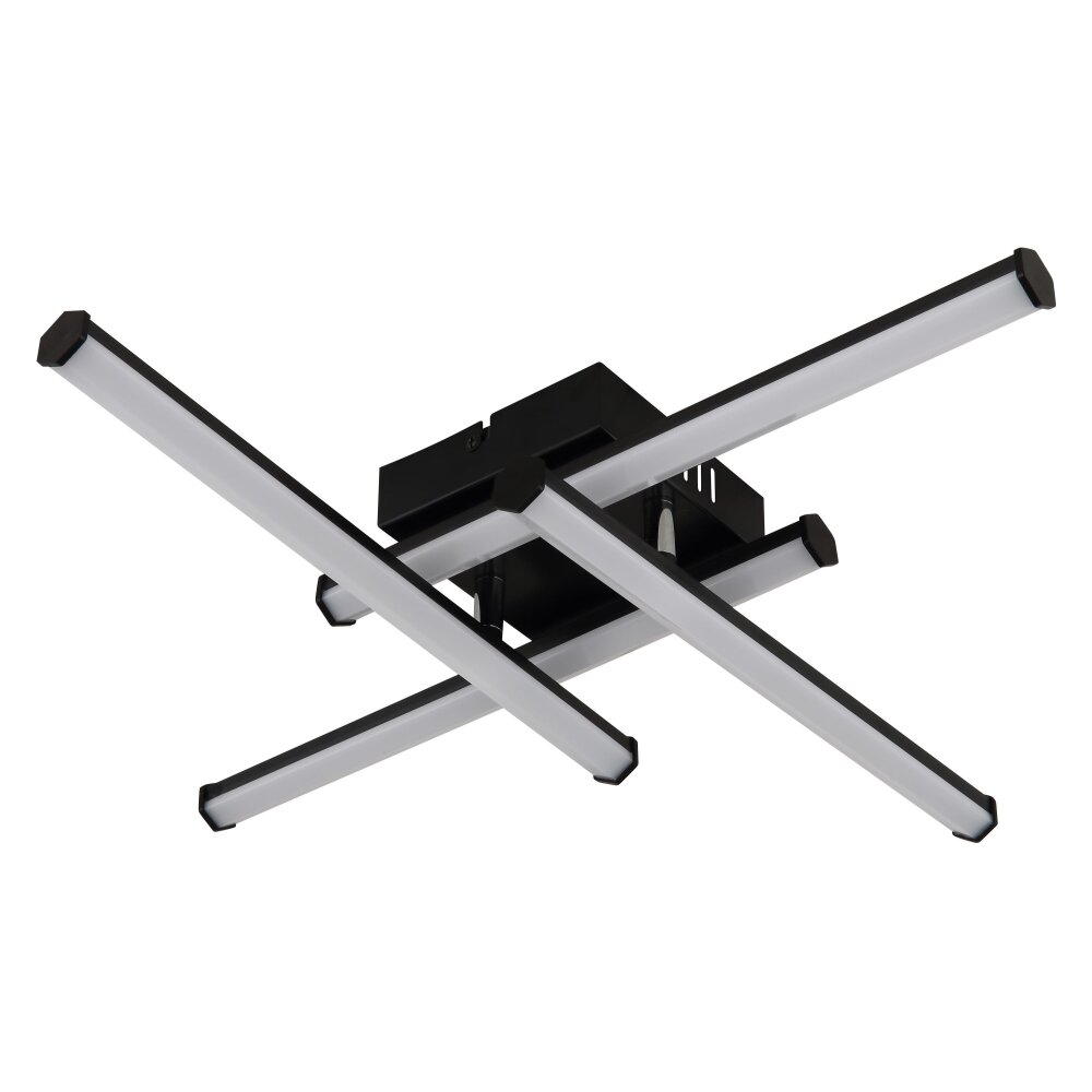 Globo Kirina Plafondlamp LED Zwart, 1-licht