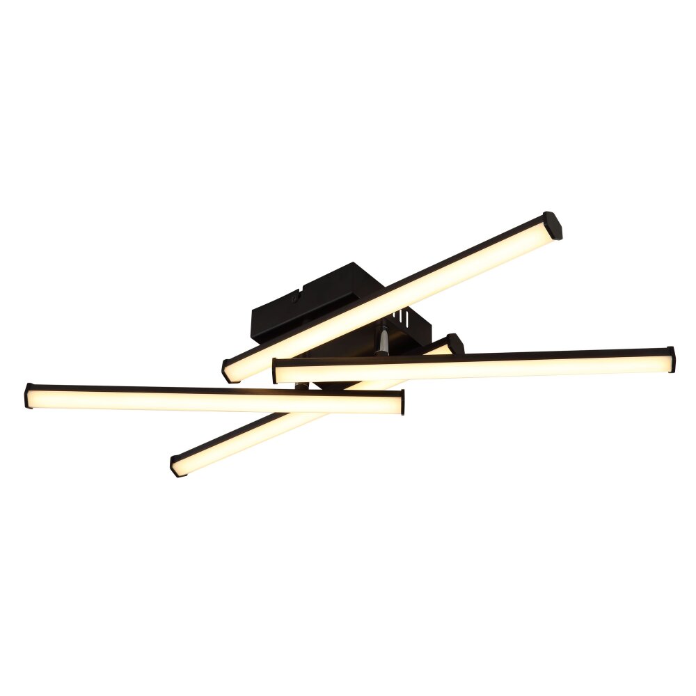Globo Kirina Plafondlamp LED Zwart, 1-licht