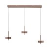 Paul Neuhaus Q-Serie Q-Rotate Hanglamp LED Bruin, 3-lichts, Afstandsbediening