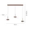 Paul Neuhaus Q-Serie Q-Rotate Hanglamp LED Bruin, 3-lichts, Afstandsbediening