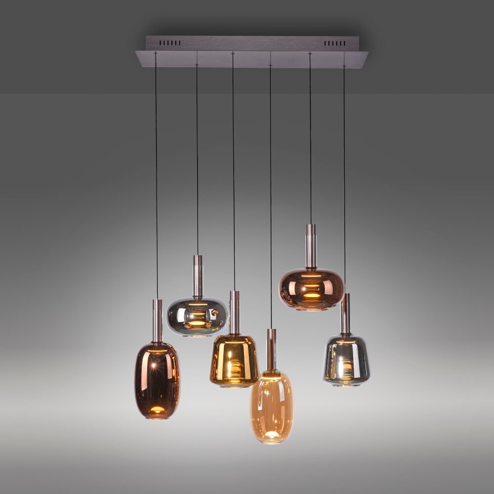 Paul Neuhaus Verlichting Irides Hanglamp LED Bruin, 6-lichts