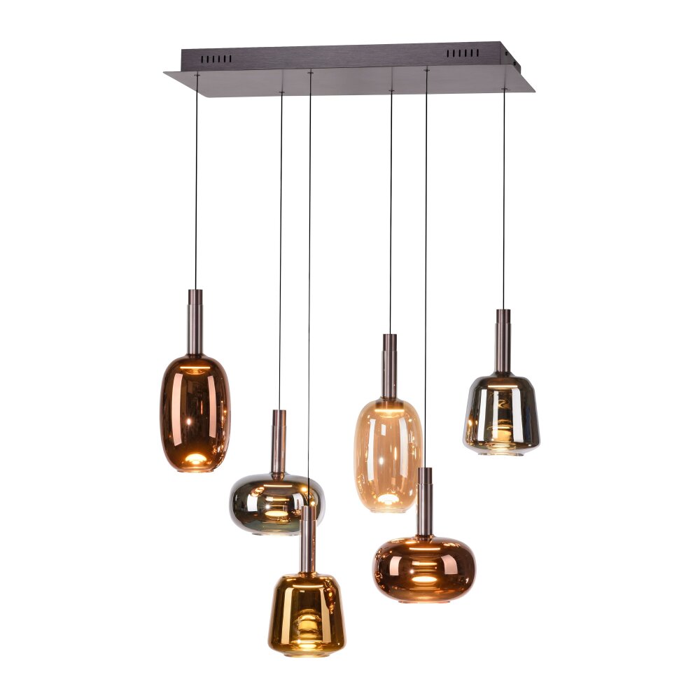 Paul Neuhaus Verlichting Irides Hanglamp LED Bruin, 6-lichts