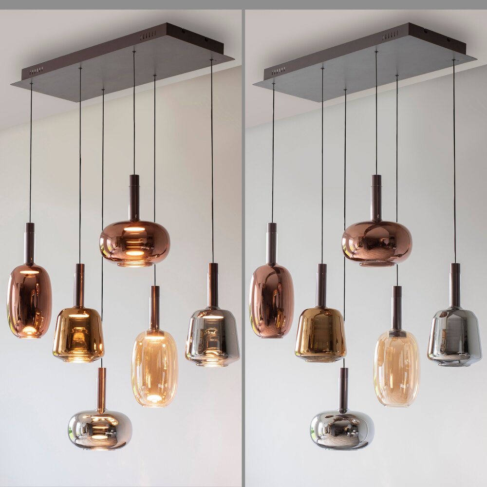 Paul Neuhaus Verlichting Irides Hanglamp LED Bruin, 6-lichts