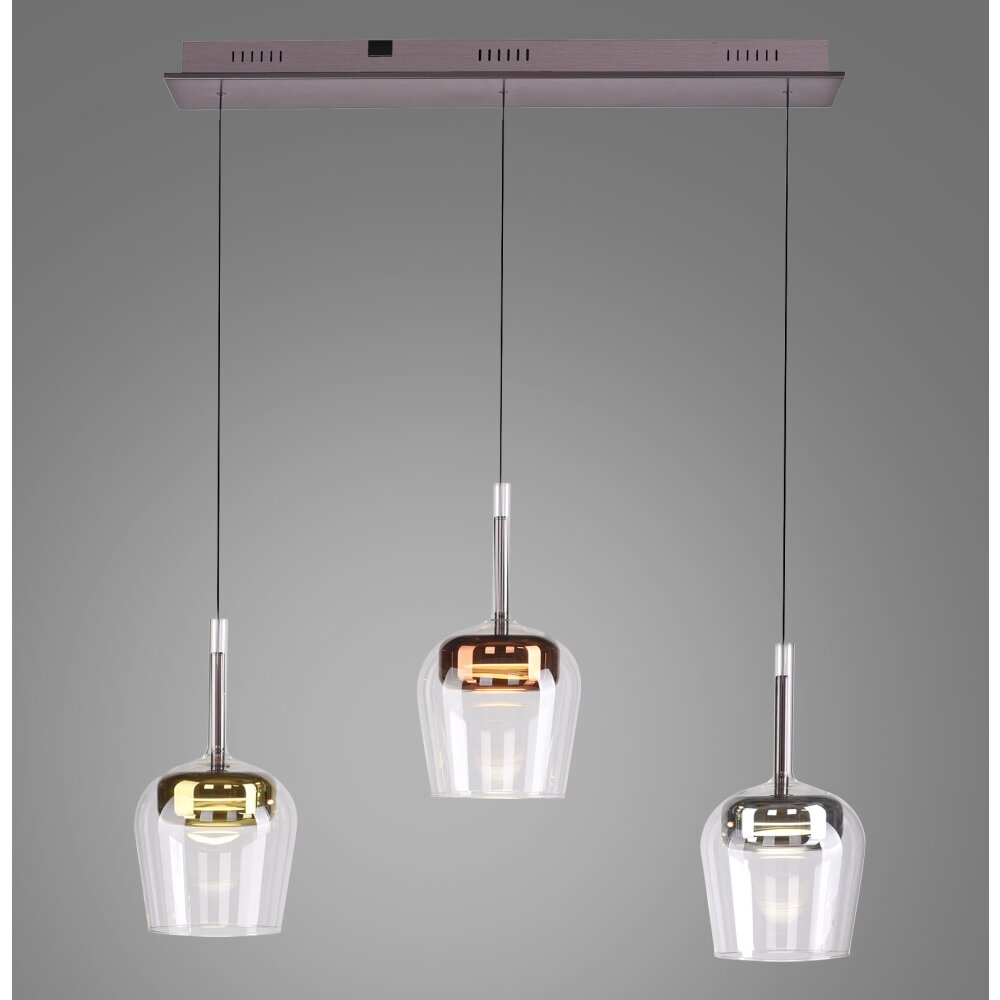 Paul Neuhaus Q-Serie Q-Kon Hanglamp LED Bruin, 3-lichts, Afstandsbediening main product photo