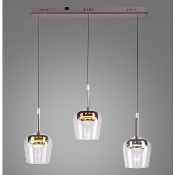 Paul Neuhaus Q-Serie Q-Kon Hanglamp LED Bruin, 3-lichts, Afstandsbediening Paul Neuhaus Q-Serie Q-Kon Hanglamp LED Bruin, 3-lichts, Afstandsbediening