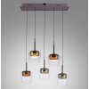 Paul Neuhaus Q-Serie Q-Kon Hanglamp LED Bruin, 5-lichts, Afstandsbediening