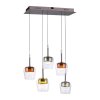 Paul Neuhaus Q-Serie Q-Kon Hanglamp LED Bruin, 5-lichts, Afstandsbediening