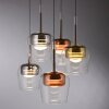 Paul Neuhaus Q-Serie Q-Kon Hanglamp LED Bruin, 5-lichts, Afstandsbediening