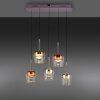 Paul Neuhaus Q-Serie Q-Kon Hanglamp LED Bruin, 5-lichts, Afstandsbediening