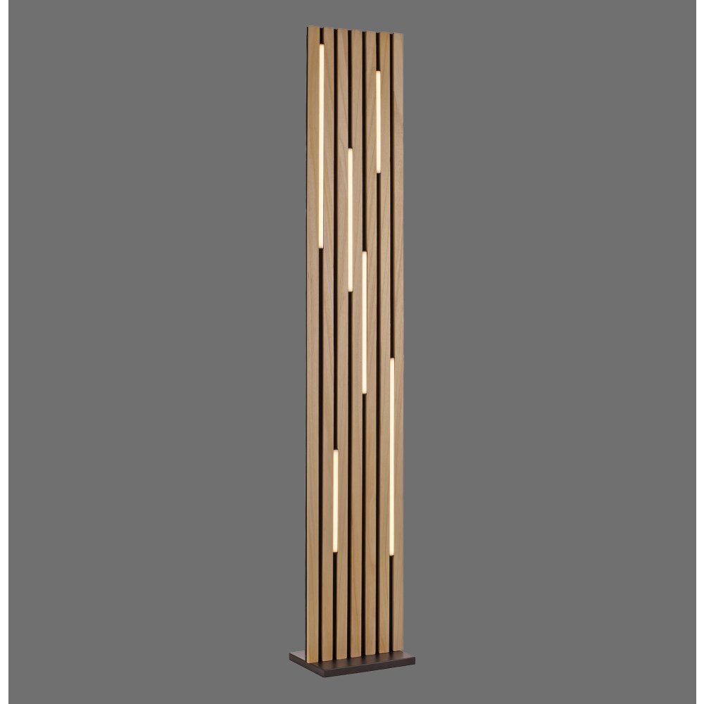 Paul Neuhaus Q-Serie Q-Akustik Staande lamp LED Bruin, Zwart, 1-licht, Afstandsbediening main product photo