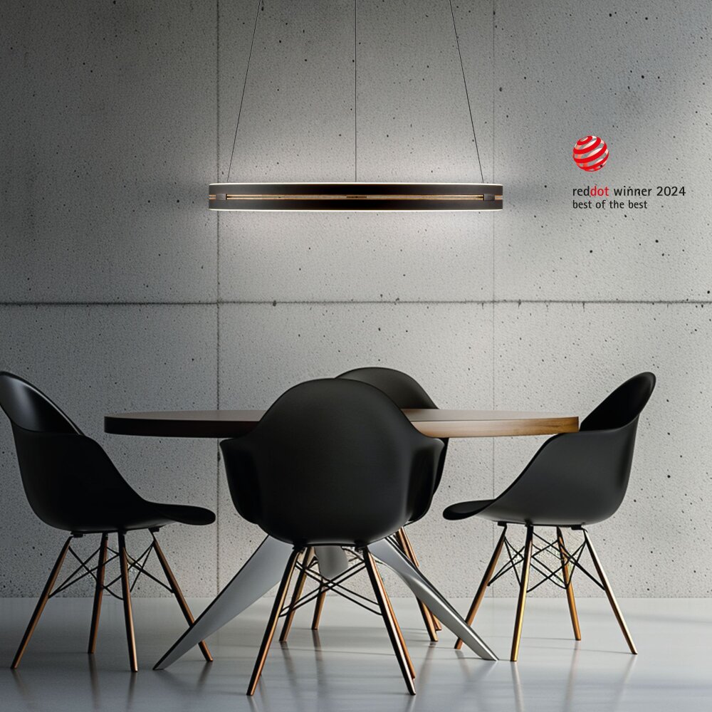 Paul Neuhaus Verlichting E-Loop Hanglamp LED Zwart, 2-lichts, Afstandsbediening