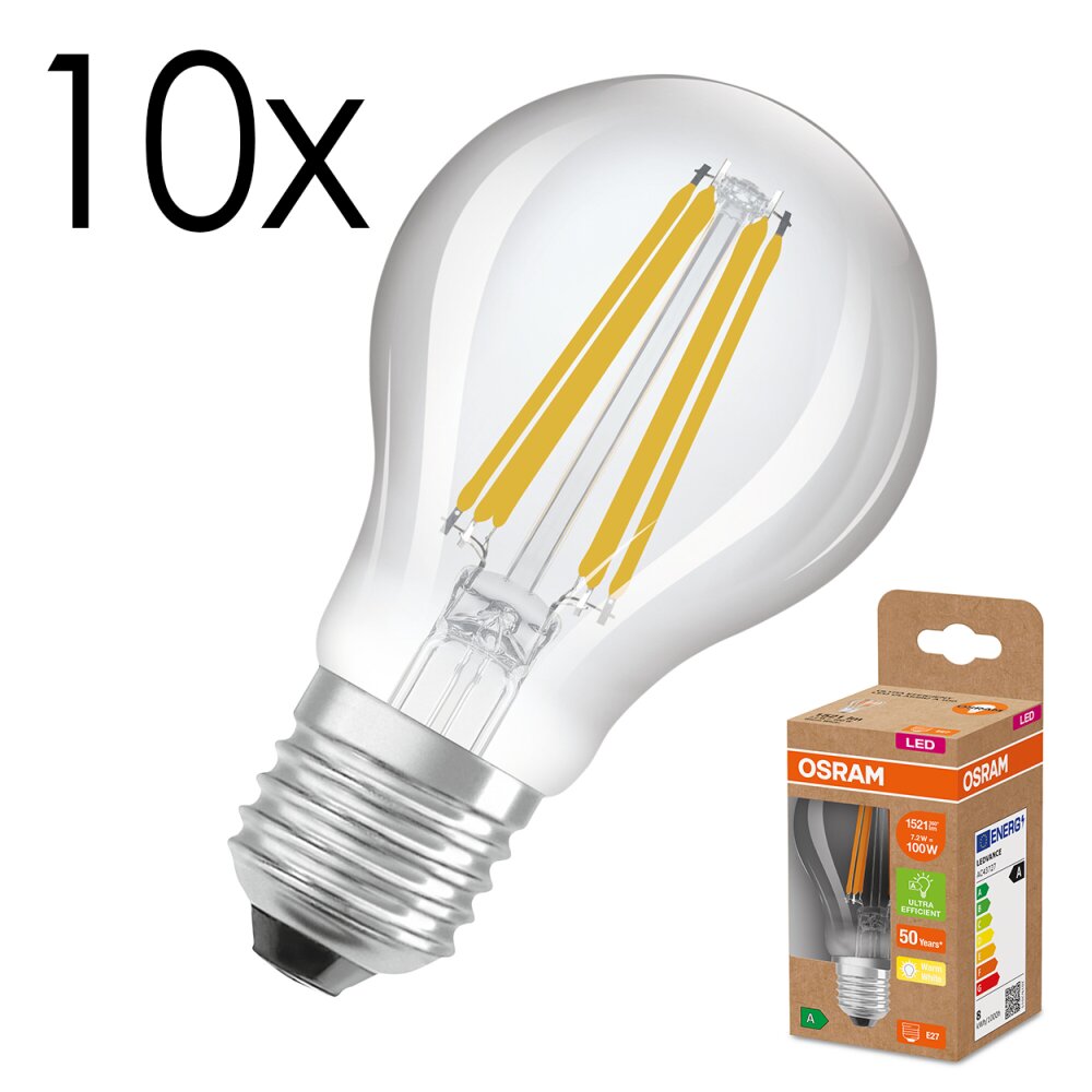 Osram E27 7.2 Watt warm wit 1521 Lumen main product photo