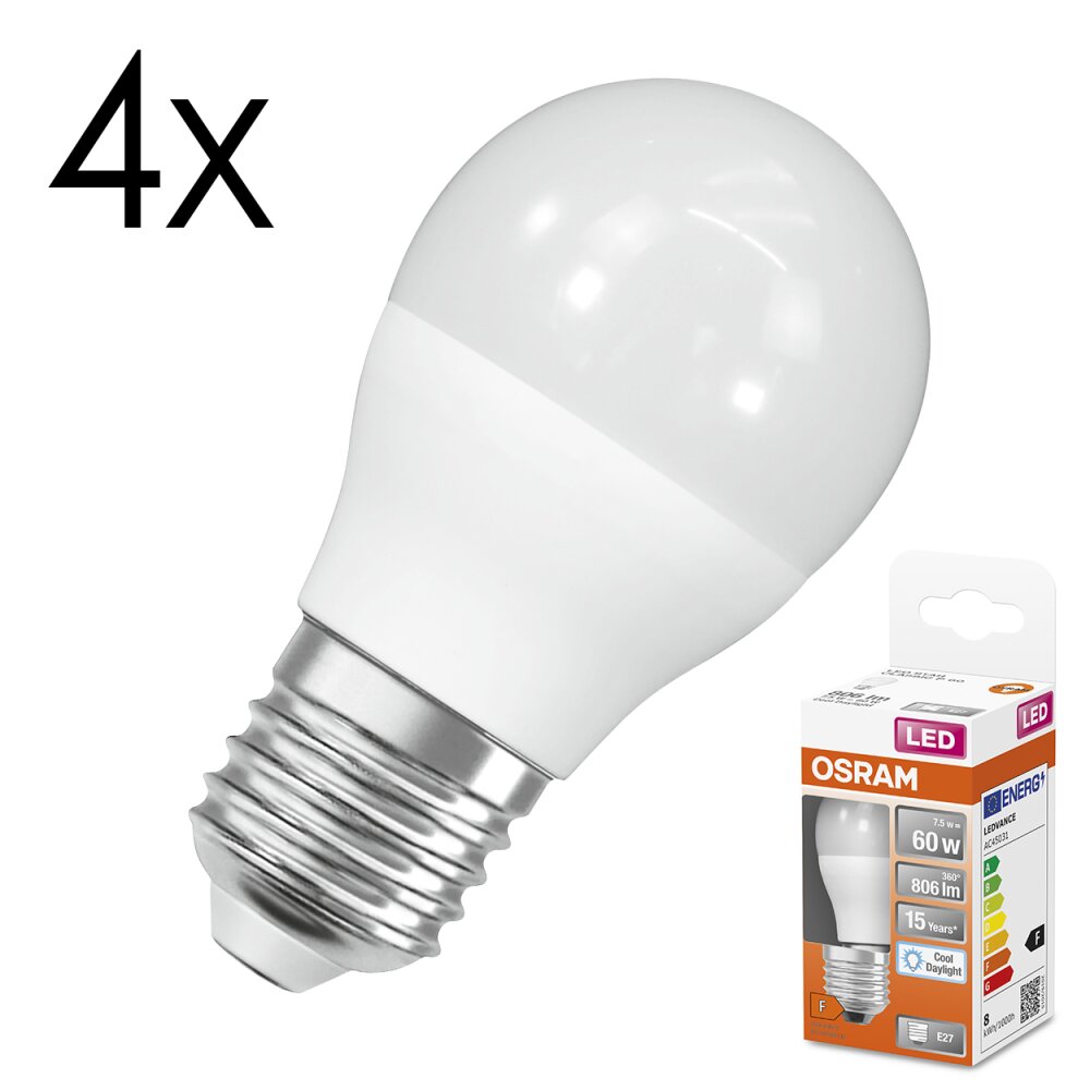 Osram E27 LED 7.5 Watt daglicht wit 806 Lumen main product photo