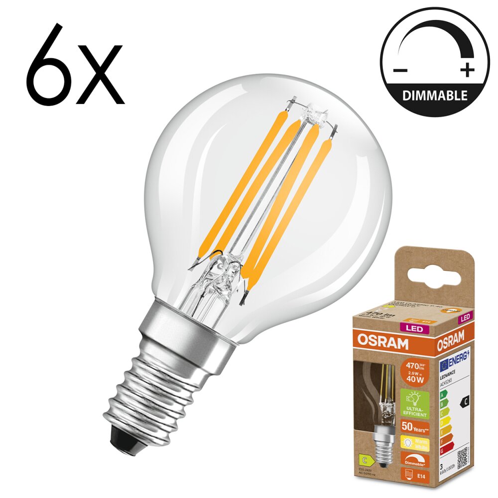 Osram E14 LED 2.9 Watt warm wit dimbaar 470 Lumen main product photo