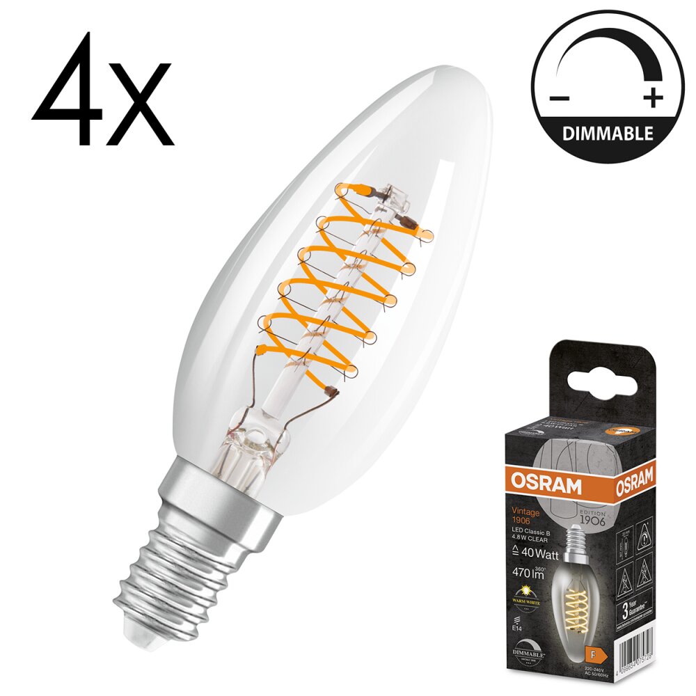 Osram E14 LED 4.8 Watt warm wit dimbaar 470 Lumen main product photo