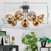 Koyoto Plafondlamp, Kogellampje Goud, Duidelijk, 7-lichts