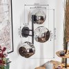 Ripoll Kogellampje, Wandlamp Chroom, Rookkleurig, 3-lichts
