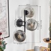 Ripoll Kogellampje, Wandlamp Chroom, Duidelijk, Rookkleurig, 3-lichts