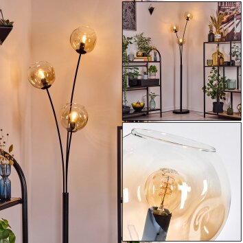 Ripoll Kogellampje, Staande lamp Amber, Duidelijk, 3-lichts