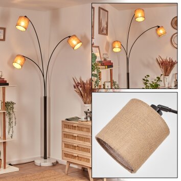 Soungou Staande lamp Chroom, Zwart, Wit, 3-lichts Soungou Staande lamp Chroom, Zwart, Wit, 3-lichts