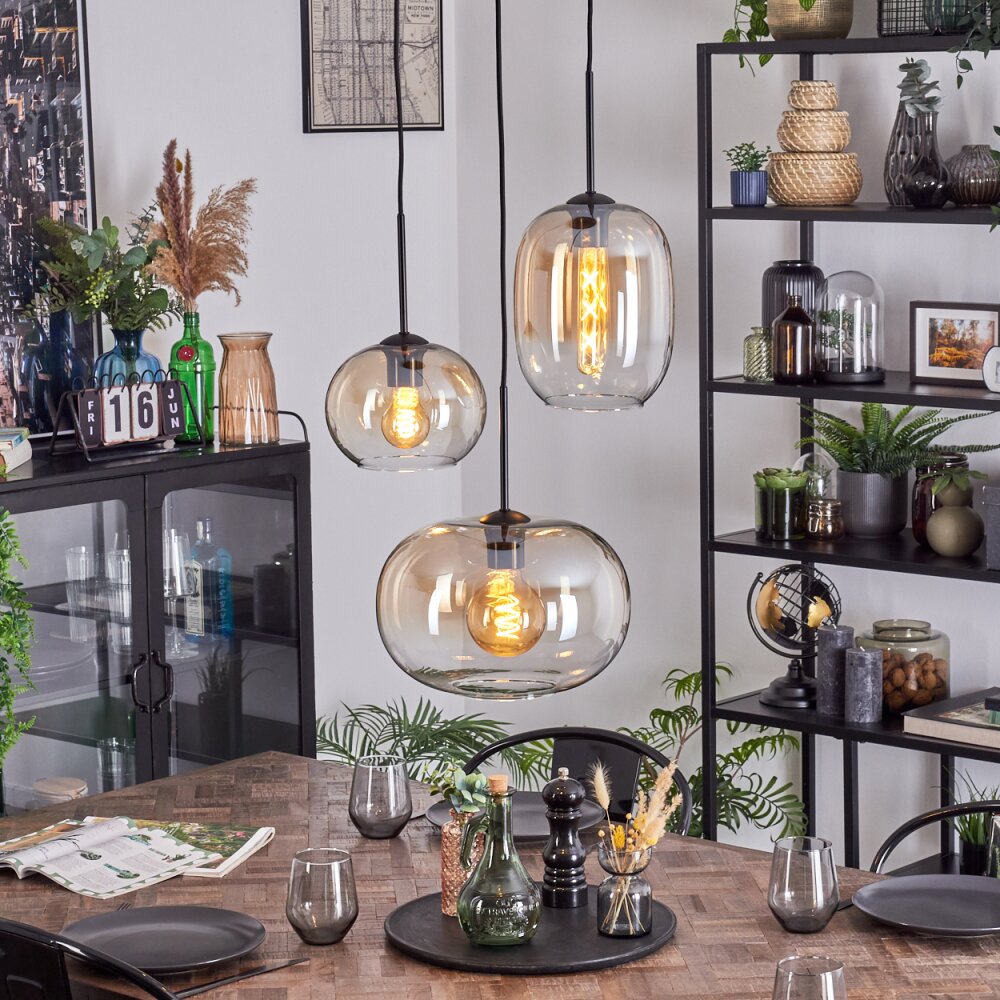Apedo Hanglamp, Hanglamp, Cluster hanglamp Amber, Duidelijk, 3-lichts main product photo