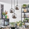 Ripoll Hanglamp, Kogellampje, Cluster hanglamp Chroom, Rookkleurig, 3-lichts