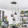 Ripoll Hanglamp, Kogellampje, Cluster hanglamp Chroom, Rookkleurig, 3-lichts