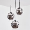 Ripoll Hanglamp, Kogellampje, Cluster hanglamp Chroom, Rookkleurig, 3-lichts