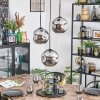 Ripoll Hanglamp, Kogellampje, Cluster hanglamp Chroom, Rookkleurig, 3-lichts