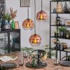 Ripoll Hanglamp, Kogellampje, Cluster hanglamp Duidelijk, Koperkleurig, 3-lichts