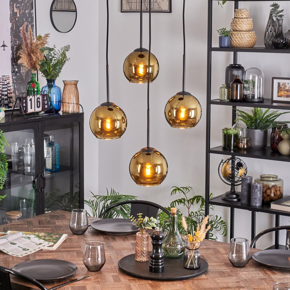 Koyoto Hanglamp, Kogellampje, Cluster hanglamp Goud, 4-lichts main product photo