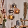 Ripoll Kogellampje, Wandlamp Chroom, Koperkleurig, Rookkleurig, 3-lichts