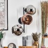 Ripoll Kogellampje, Wandlamp Chroom, Koperkleurig, Rookkleurig, 3-lichts