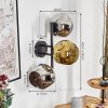 Ripoll Kogellampje, Wandlamp Chroom, Goud, Rookkleurig, 3-lichts