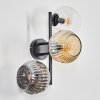 Ripoll Kogellampje, Wandlamp Amber, Duidelijk, Rookkleurig, 3-lichts