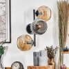Ripoll Kogellampje, Wandlamp Amber, Rookkleurig, 3-lichts