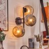 Ripoll Kogellampje, Wandlamp Amber, Rookkleurig, 3-lichts