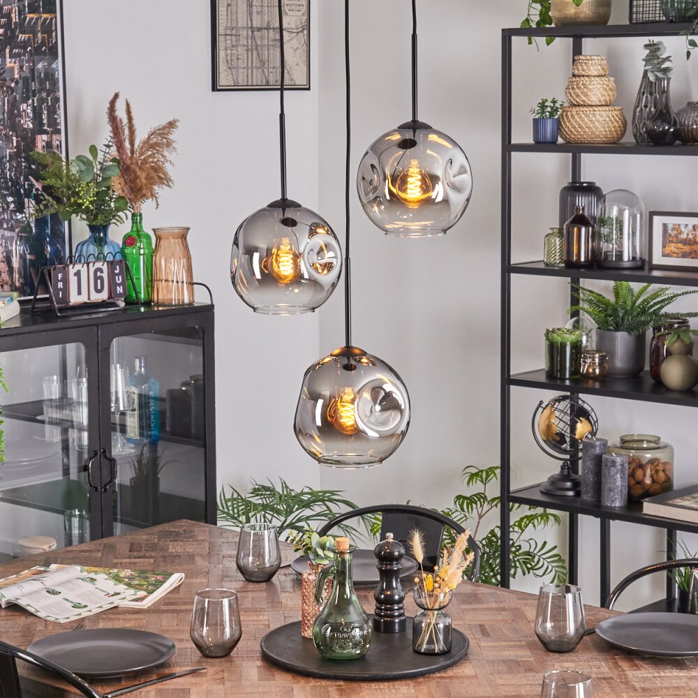 Ripoll Hanglamp, Kogellampje, Cluster hanglamp Duidelijk, Rookkleurig, 3-lichts main product photo