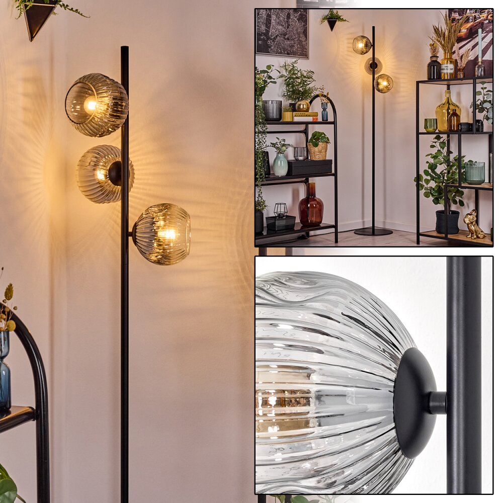 Ripoll Staande lamp Duidelijk, Rookkleurig, 3-lichts main product photo