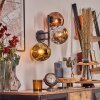 Ripoll Kogellampje, Wandlamp Chroom, Goud, Koperkleurig, Rookkleurig, 3-lichts
