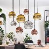 Ripoll Hanglamp, Kogellampje, Hanglamp Natuurlijke kleuren, Zwart, 8-lichts