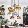Ripoll Hanglamp, Kogellampje, Hanglamp Natuurlijke kleuren, Zwart, 8-lichts