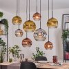Ripoll Hanglamp, Kogellampje, Hanglamp Natuurlijke kleuren, Zwart, 8-lichts