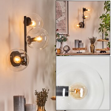Gastor Kogellampje, Wandlamp Duidelijk, 3-lichts Gastor Kogellampje, Wandlamp Duidelijk, 3-lichts