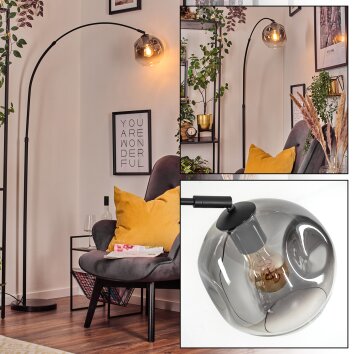 Ripoll Staande lamp, Booglampen Zwart, 1-licht